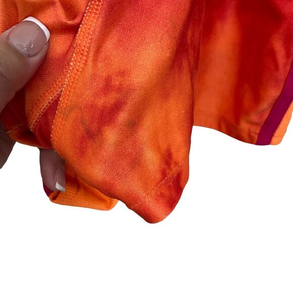 Nike Small Athletic Shorts Orange Tie Dye Dri-Fit Stretch Running - Picture 6 of 9